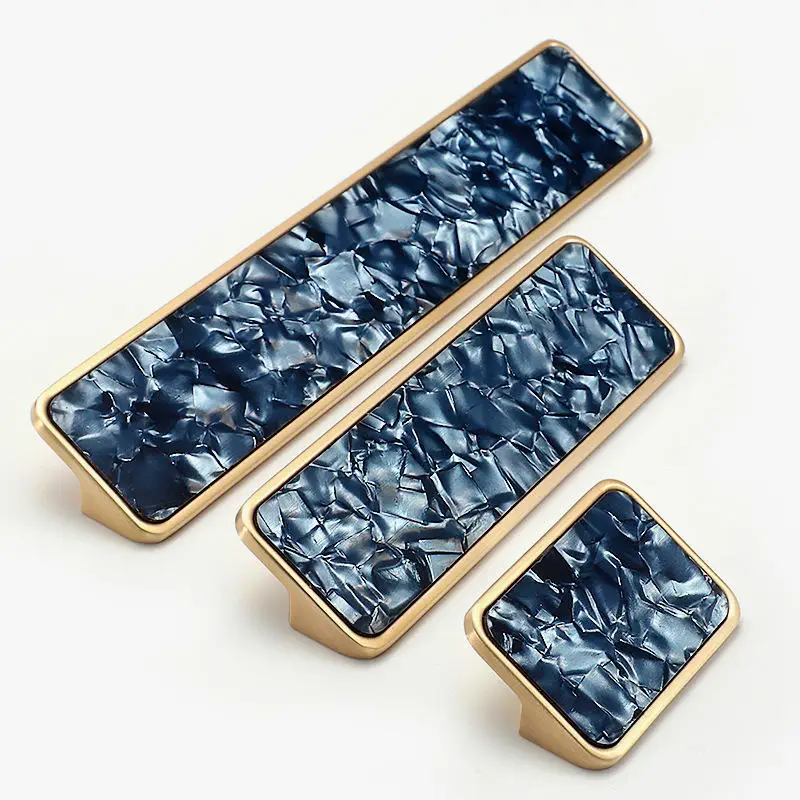 

Acrylic+Zinc Alloy Cabinet Handle Drawer Pulls European Kitchen Accessories Wholesale Door Knob Golden Hardware