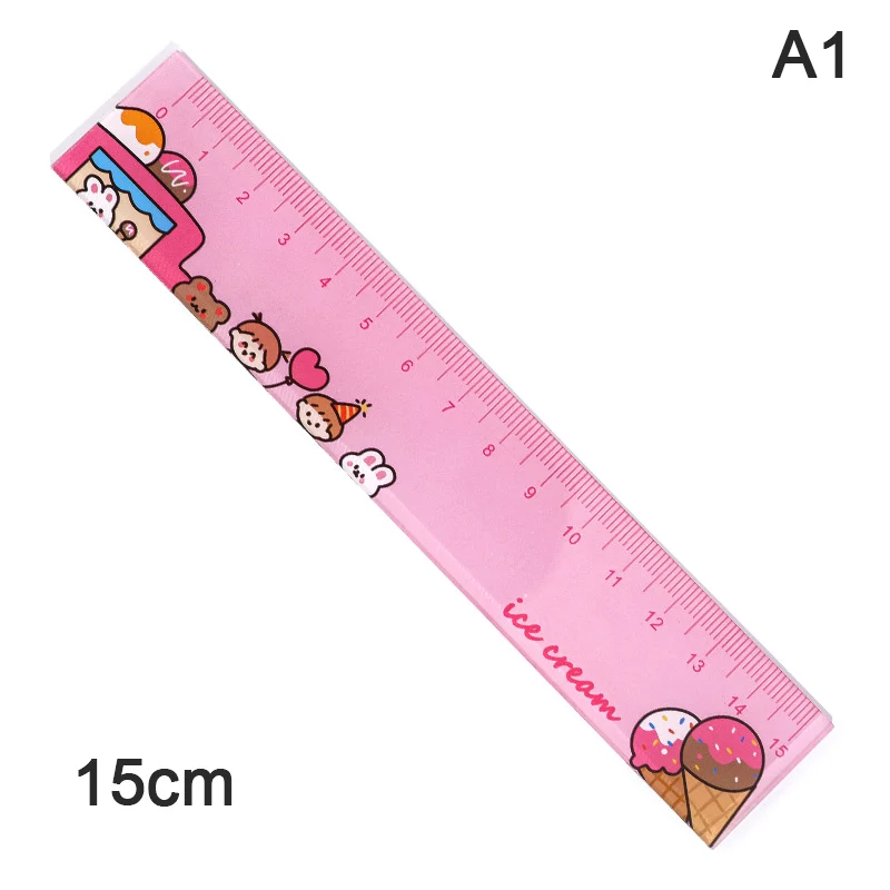 

160*30mm Acrylic Ruler Ins Style Cute Cartoon Stationery Drawing Straight Rulers