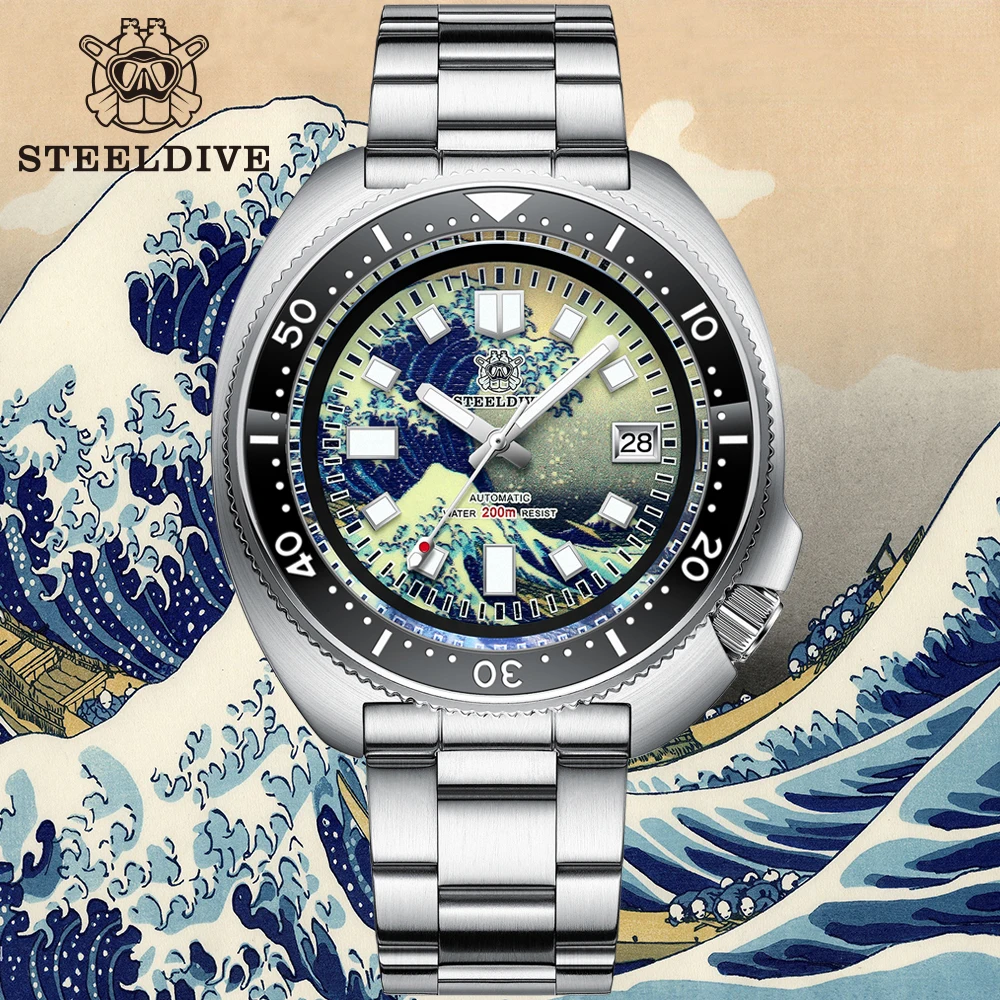Часы STEELDIVE Kanagawa Мужские механические полностью светящиеся 200 м|Мужские часы| |