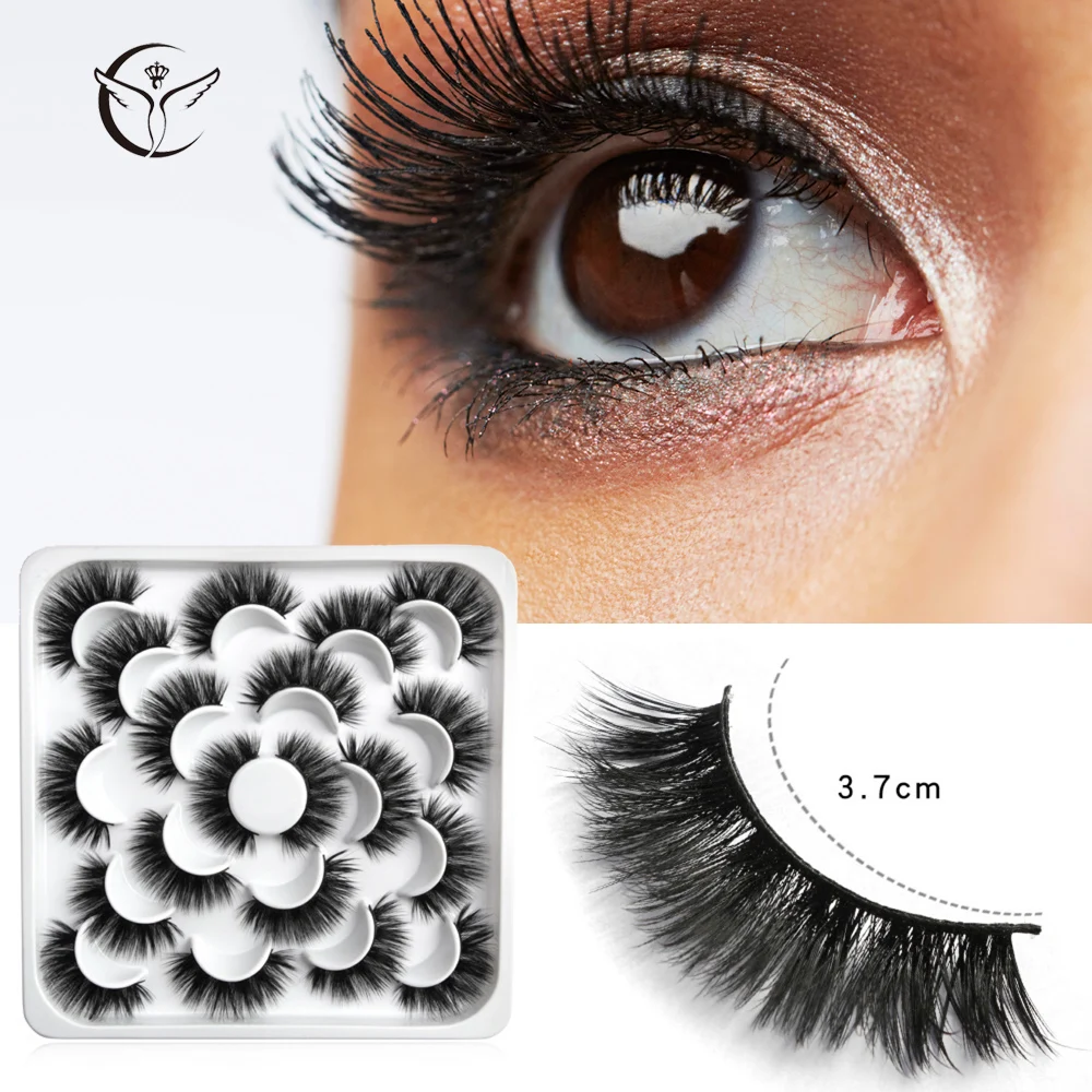 Mink eyelashes 3d mink hair eyelashes10 pairs long makeup 3d faux nature fake lashes extension false eyelashes Wholesale(10P