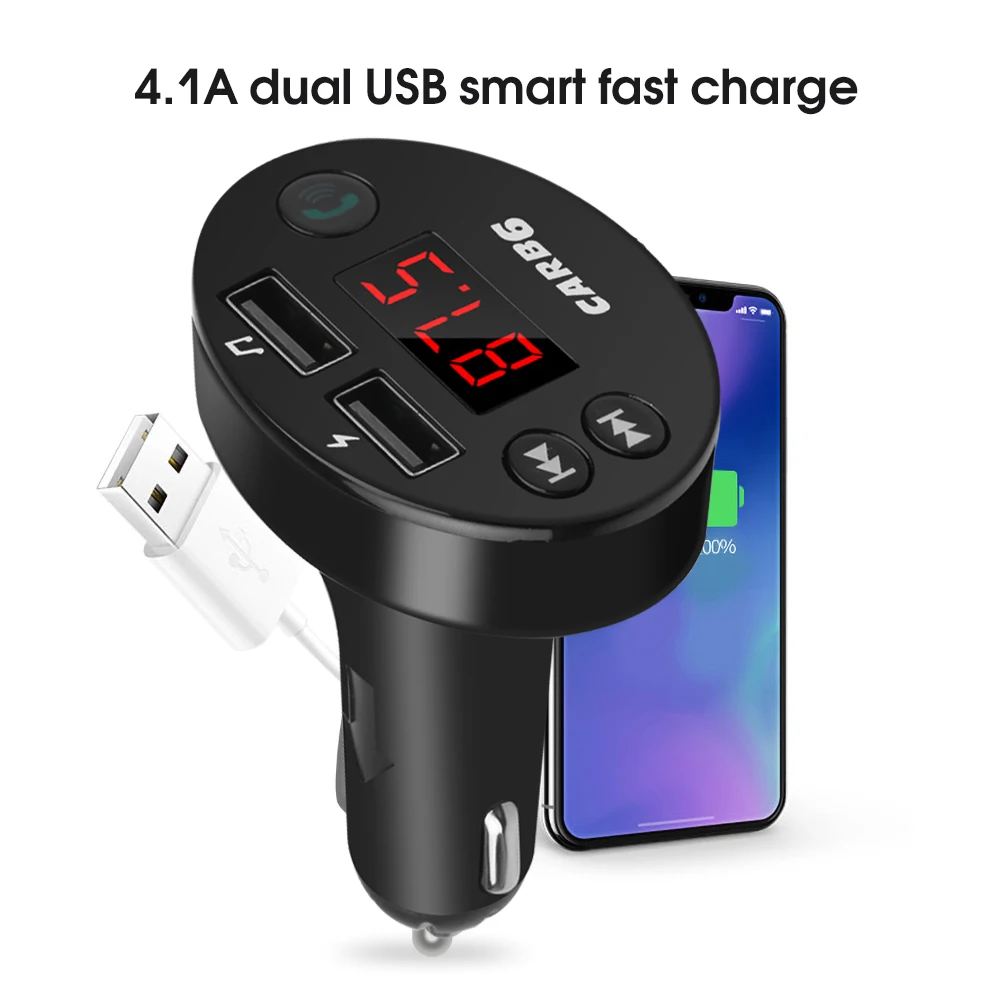 Автомобильный комплект громкой связи с Bluetooth 5 0 mp3-плеером FM-передатчиком TF-картой