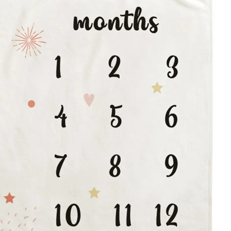 

2021 New Baby Monthly Record Growth Milestone Blanket Cloud Star Patten Photography Props