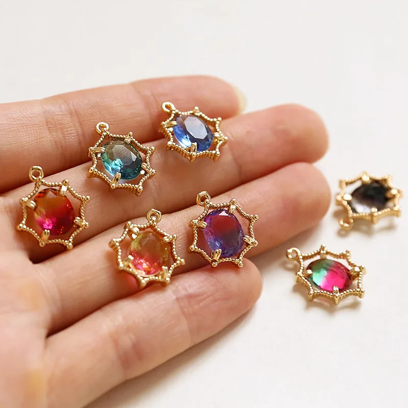 4 шт. корейские серьги градиентные граненые новые модные циркониевые висячие