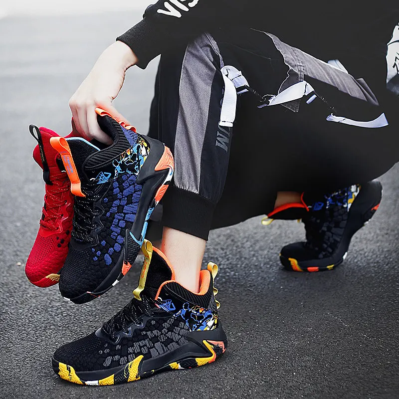High quality Weaving Training Basketball Shoes Men Anti-slip Rubber Sole Sports Man Sneakers Fashion Outdoor Streetball Shoes