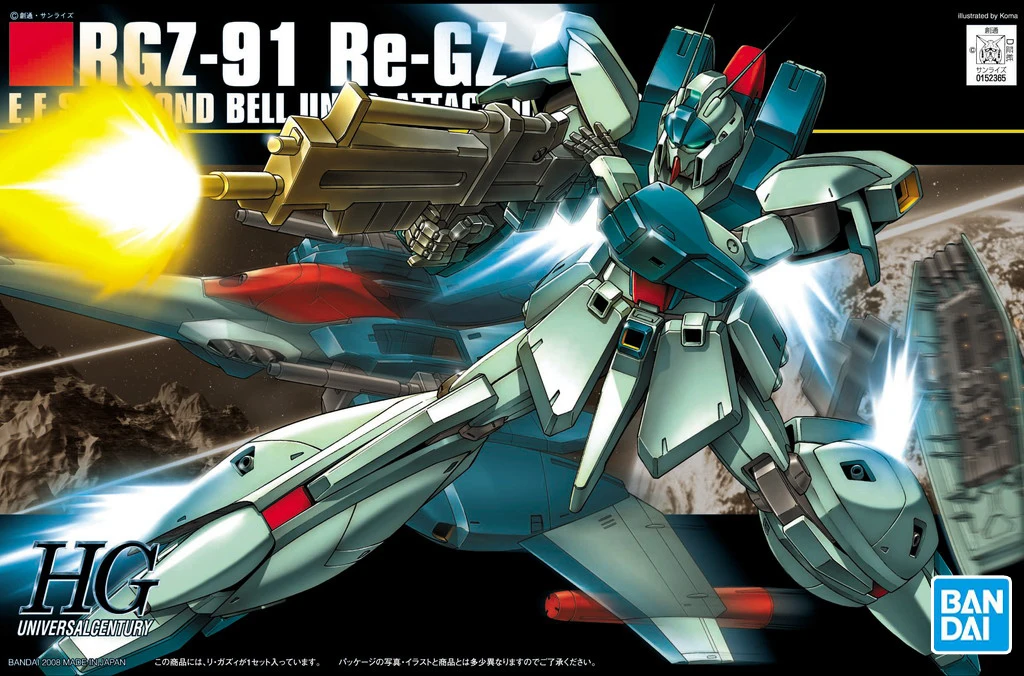 BANDAI GUNDAM HGUC 085 1/144 RGZ 91 Re GZ Gundam Модель Детская сборка робот аниме экшн Фигурки