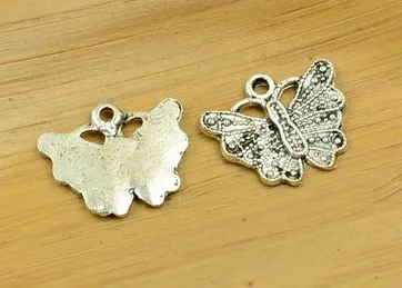 

Charm for making jewelry 10pcs 22x19mm antique silver color Butterfly charms