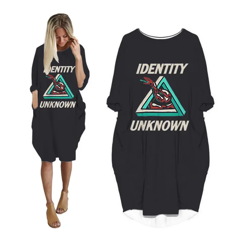 

midi street style dress shirt woman cobra 3d printed fashion pocket harajuku long sleeve casual dresses womens plus size clothes