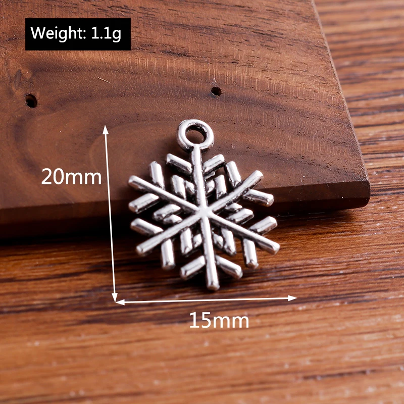 

20pcs 15*20mm Winter Snow Charms Pendants for Earrings Necklaces Accessories DIY Making Snowflake Charms Jewelry Handmade Craft