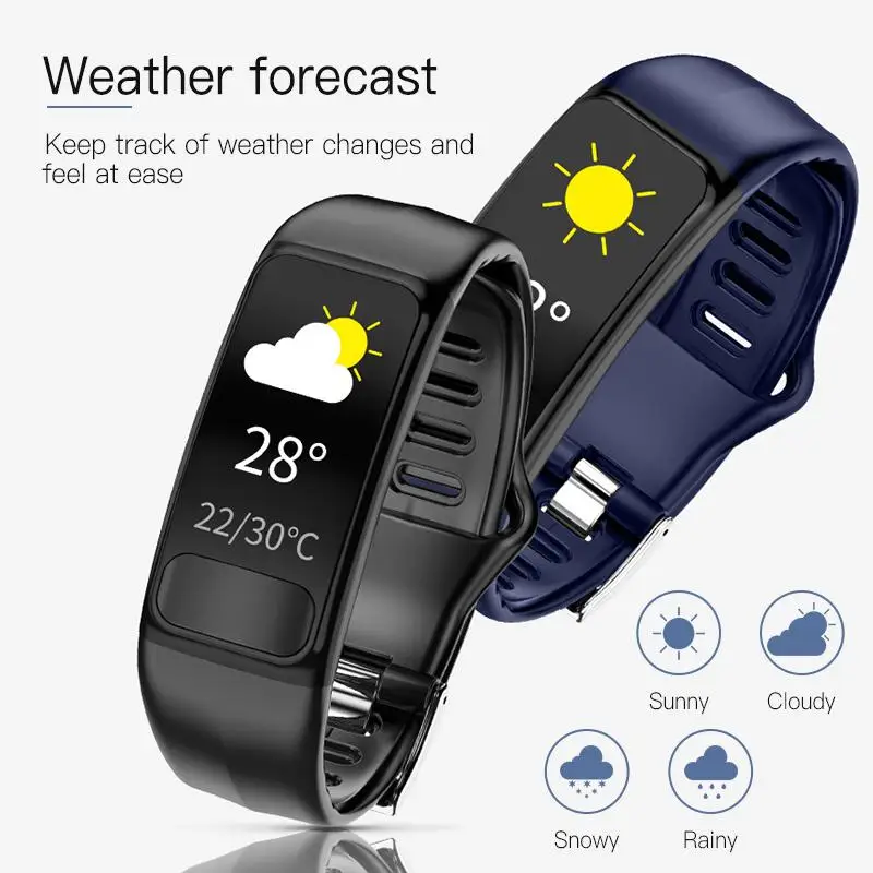 Смарт-браслет P12 ECG PPG SPO2 пульсометр кислородный монитор умный браслет IP67