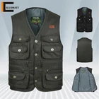 Жилет мужской для рыбалки и кемпинга, дышащий жилет без рукавов, много карманов, работы и улицы, большие размеры, 2022