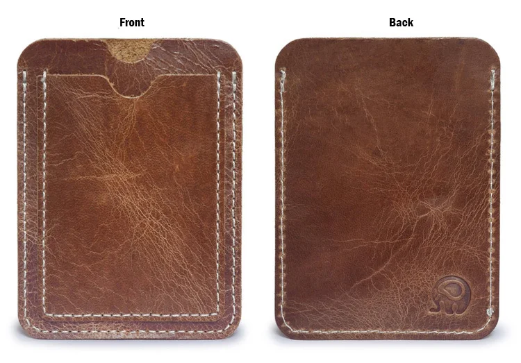 Тонкий из коровьей кожи держатель для карт бумажник кредитных ID натуральной