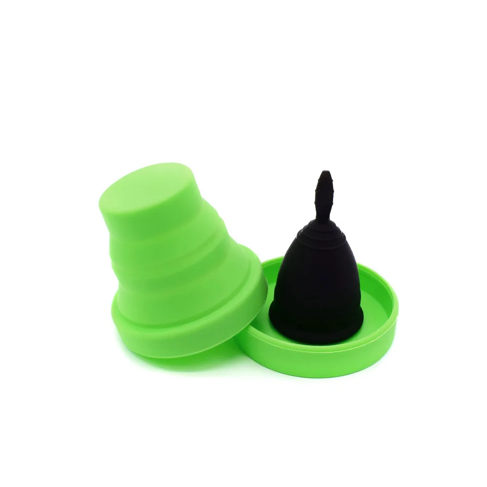 style 4 Medical Grade Silicone Menstrual Cup Set Feminine Hygiene Cups&Foldable Disinfection cup Menstrual Cup Coupe Menstruelle - Цвет: style 4