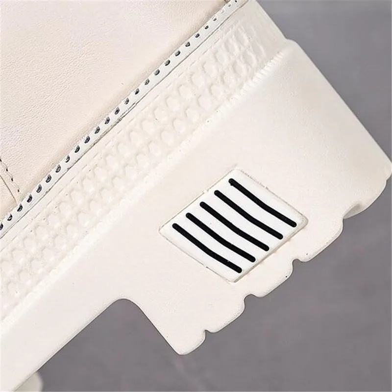 

Winter genuine ladies knee-high boots wedge high heels 10CM thick-soled lace-up boots autumn ladies leather sneakers motorcycle