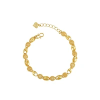 24k real gold plated bracelet buddha bead hollow smooth and exquisite bracelet womens 24k gold plated bracelet wedding jewelry