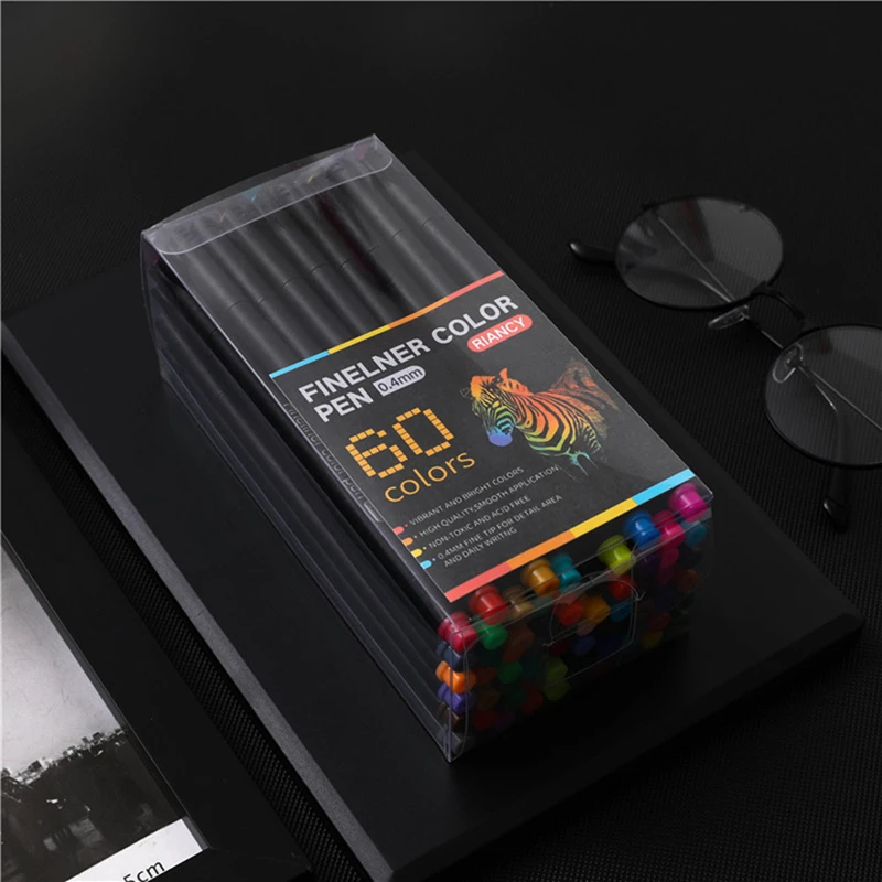 

48/60/100 Colored Fineliner Markers For Skating Professional Art Drawing Stationery Set Of Artistic Pens