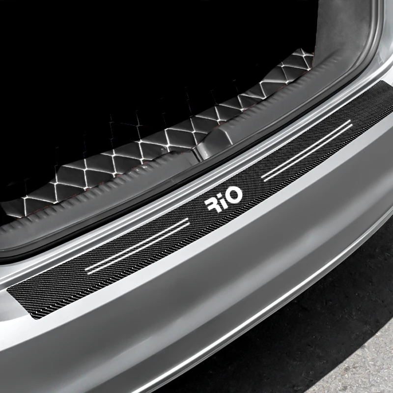 Авто задний бампер багажник из углеродного волокна защитная наклейка для