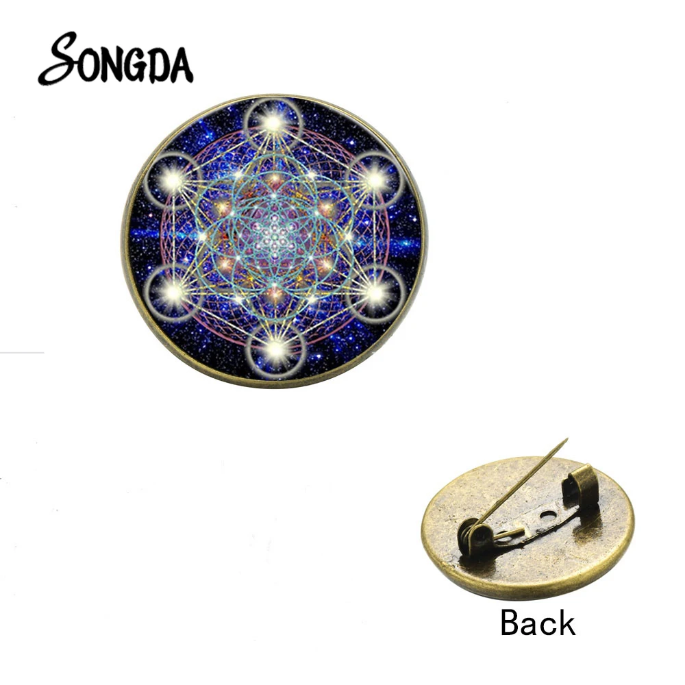 Новейшая брошь Metatron в форме кубика булавки геометрический священный цветок