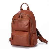 fashion luxury designer natural genuine leather unisex backpack teenager daily outdoor travel large capacity laptop backpack