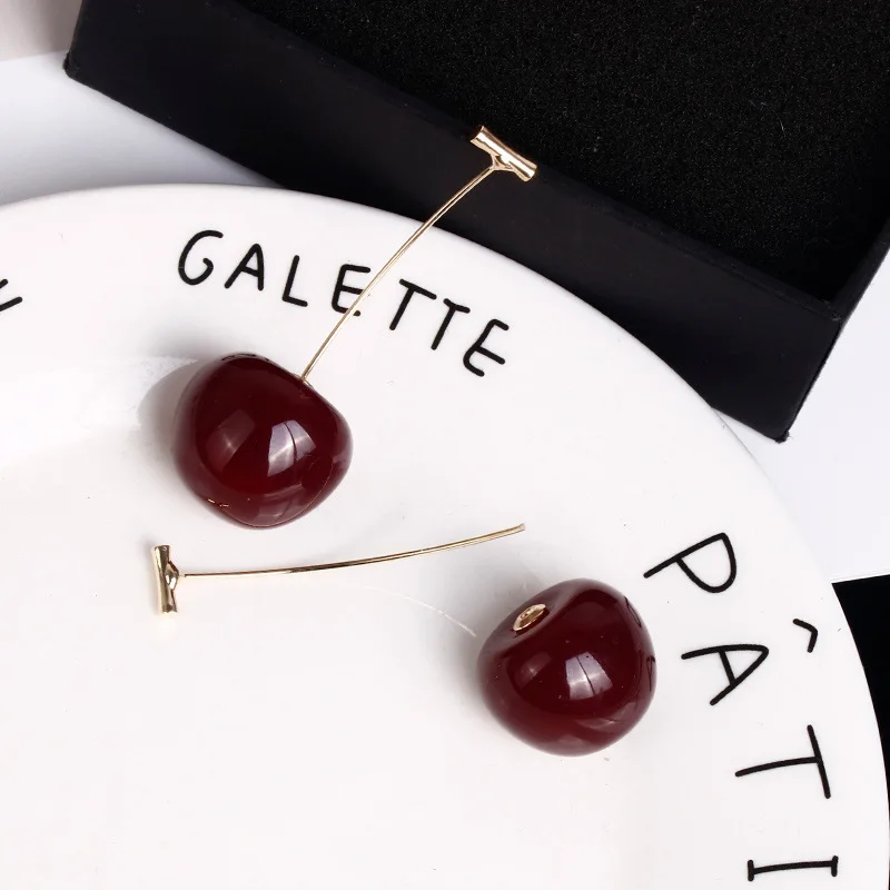 

New Fashion Red Cherry Gold Drop Earrings Sweet Fruit Long Crystal Earrings Women Gift Jewelry Tassel Pendant Tianzhe Jewelry 20
