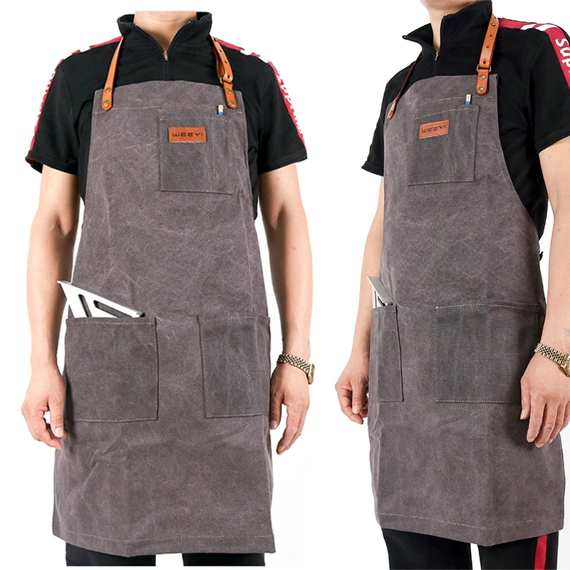 

WEEYI Wholesale Pure Color Cooking Kitchen Apron Woman Men Chef Waiter Cafe Shop BBQ Hairdresser Aprons Custom Logo Gift Bibs