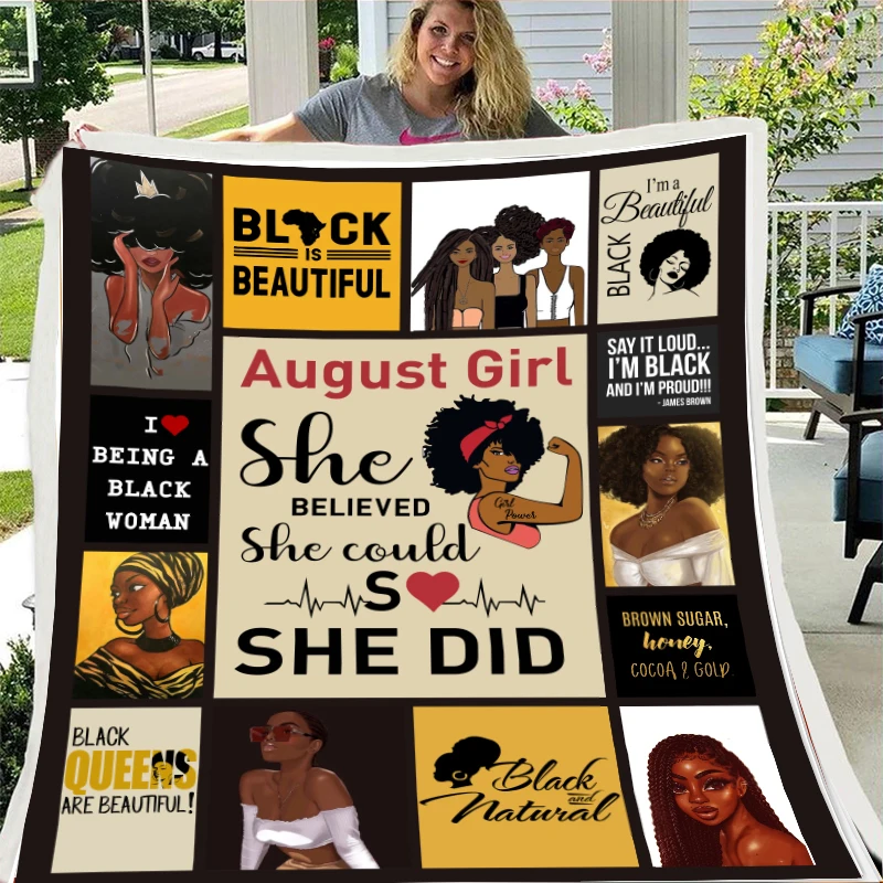 Мягкое черное фланелевое одеяло SOFTBATFY для девушек брошенное на диван-кровать