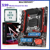 machinist x99 kit motherboard lga2011 3 set with xeon e5 2670 v3 processor support 4ddr4 ram memory four channel m atx x99 rs9