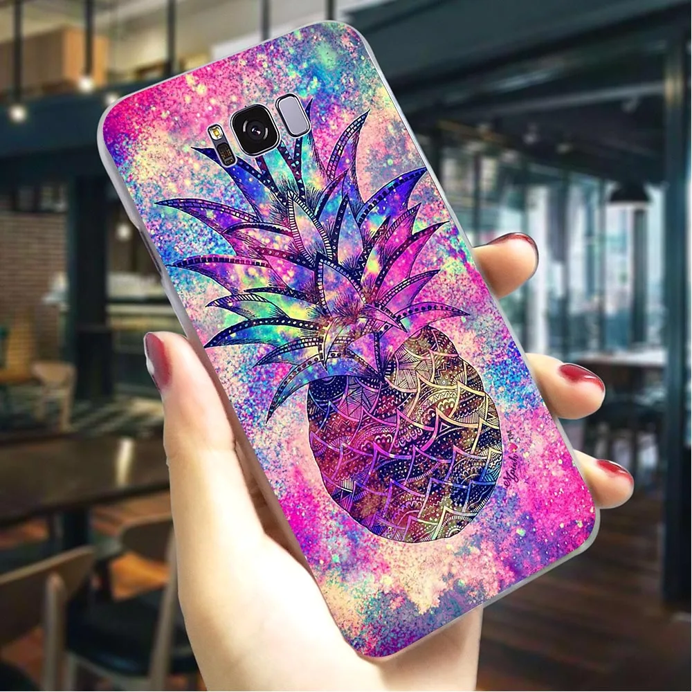 Твердый чехол для телефона с изображением ананаса и фруктов Galaxy A8 Plus A3/A5 A6 Plus/A7 A9