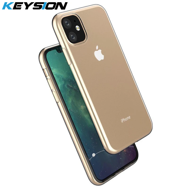 KEYSION прозрачный телефон для iPhone 11 Pro Max мягкий силиконовый из ТПУ ультра тонкий