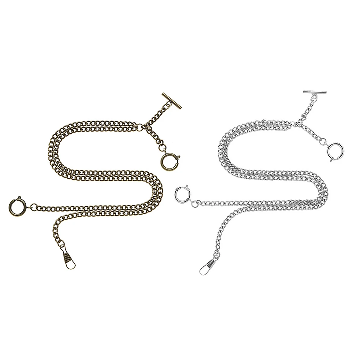 Классические цепочки для карманных часов винтажный двойной Альберт Т бар 3