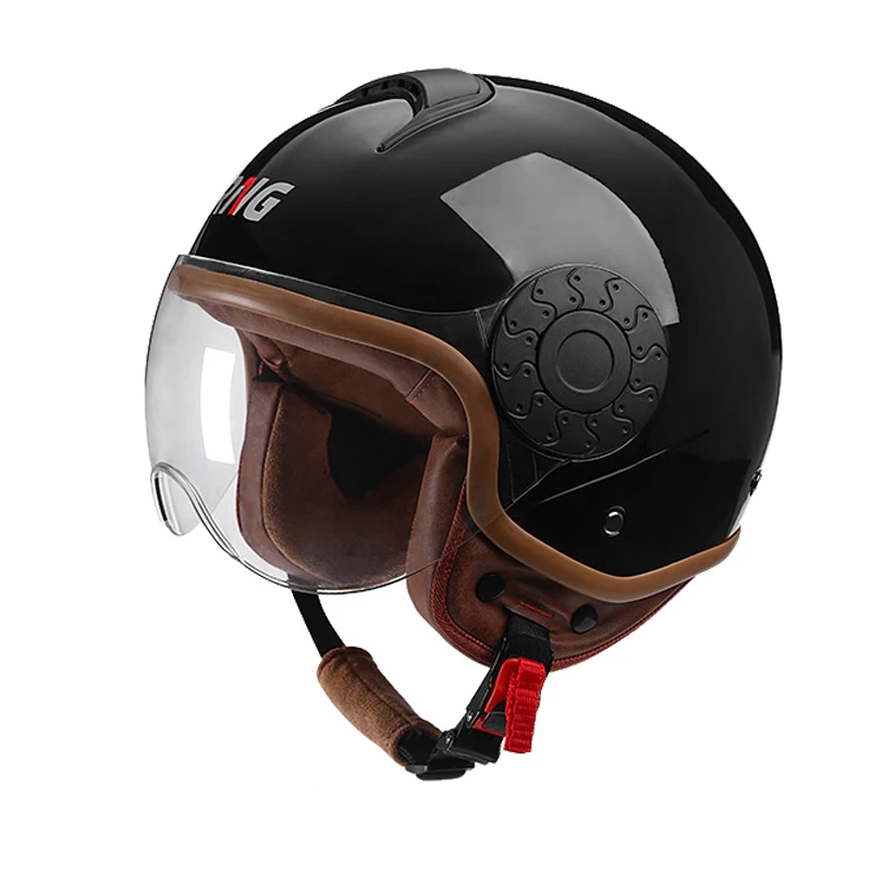 

Motorcycle Helmet Open Face Motorbike Scooter Vespa Cafe Racer Mopeds Cascos Pilot Jet Casque Safety Capacete De Motocicleta