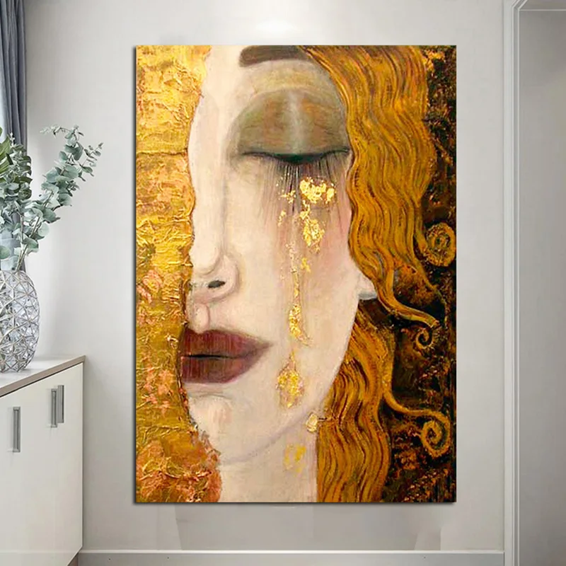 Abstract Gustav Klimt Tear Oil Painting Classic Posters and Prints Art Wall Pictures Cuadros for Living Room Home Decor | Дом и сад