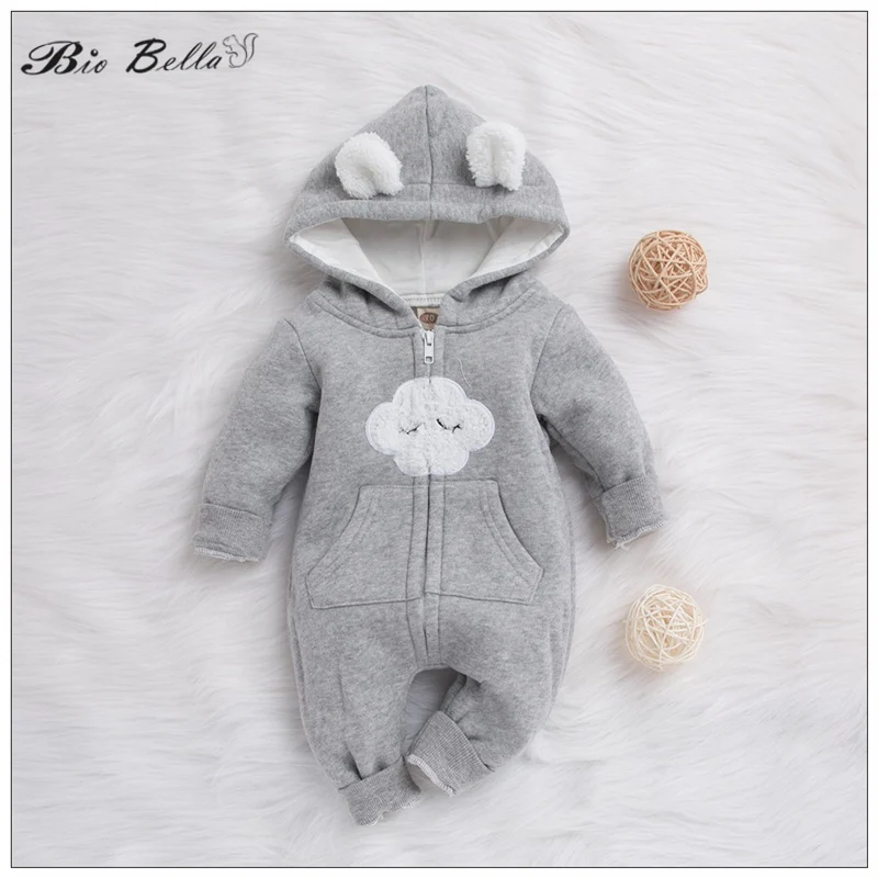 

Biobella Infantil Baby Clothes 0-18 Months Toddler Boy Girl Romper Long Sleeve Soild Winter Autumn Warm Baby Overalls Clothing