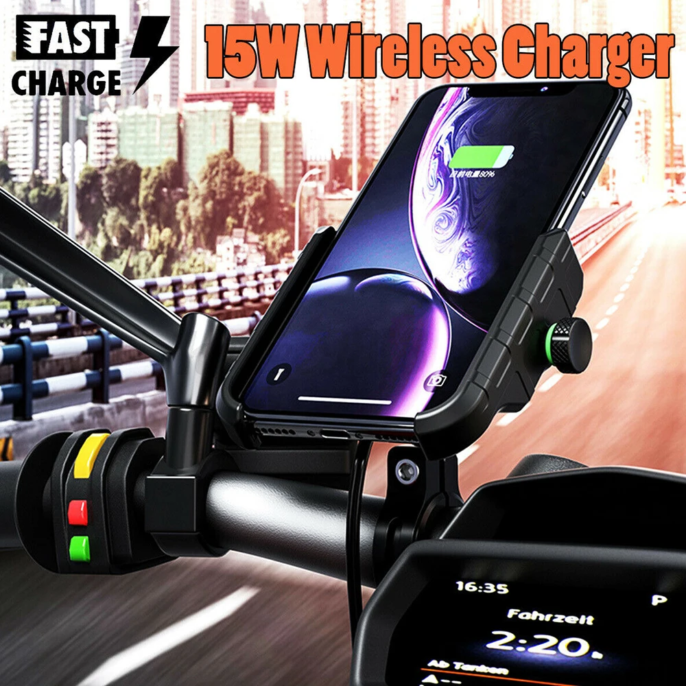 Беспроводное зарядное устройство для мотоцикла кронштейн 3 5-6 5 дюймов мобильный