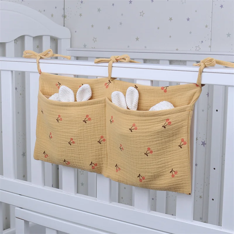 

Solid Color Printing Cotton Baby Bed Hanging Storage Bag Diaper Pad Infant Carriage Seat Back Pocket Bedding Set Accessories