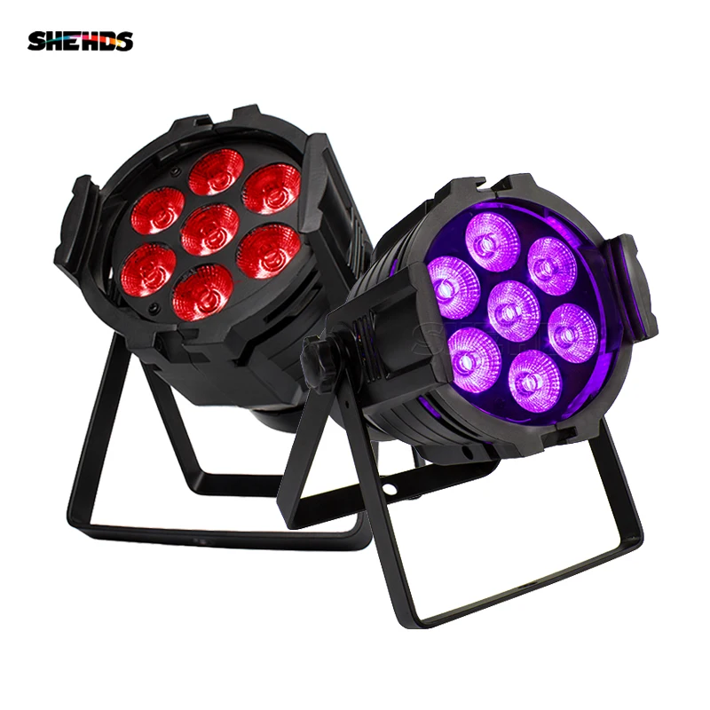 2 шт. luces светодиодный sheshehds DMX алюминиевый сплав 7X18W RGBWA + UV Par DJ сценическое