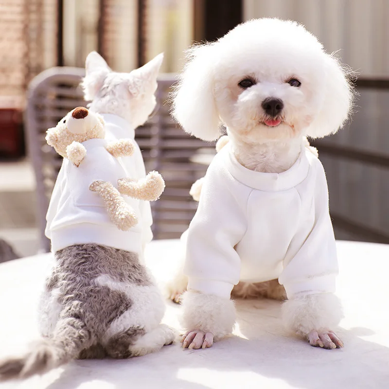 

Dog clothes winter pet bear sweater with detachable pockets, more comfortable and breathable than panda clothes Fashion nice