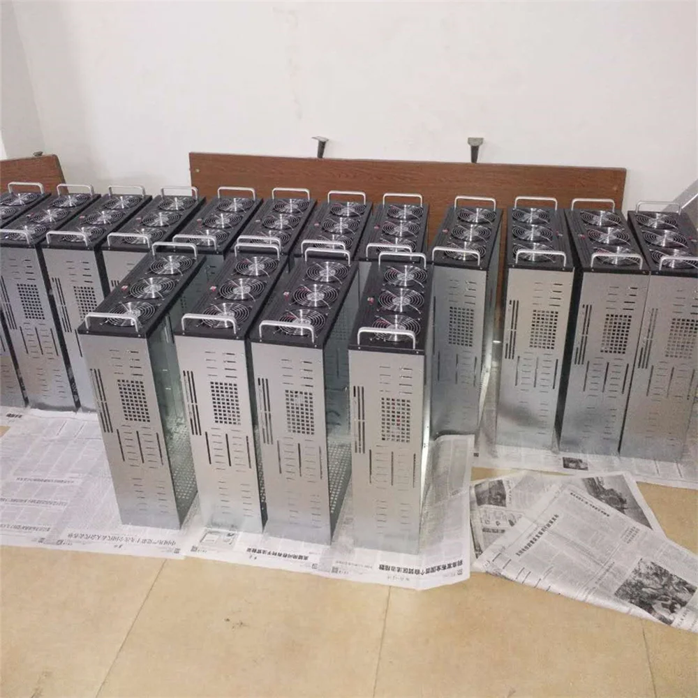 Металлический чехол для майнинга с 6 вентиляторами Bitcon Miner Ethereum Kit GPU компьютер