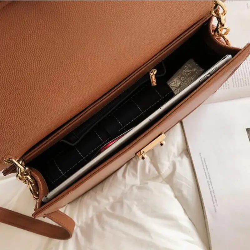 

2020 Fashion New High Quality PU Leather Women's Handbag Large Tote bag Lock Chain Shoulder Messenger Bags FC-214
