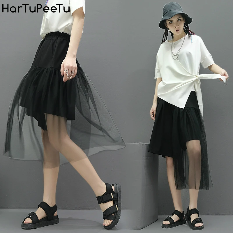 Юбка шорты Женская сетчатая Повседневная Свободная с широкими штанинами