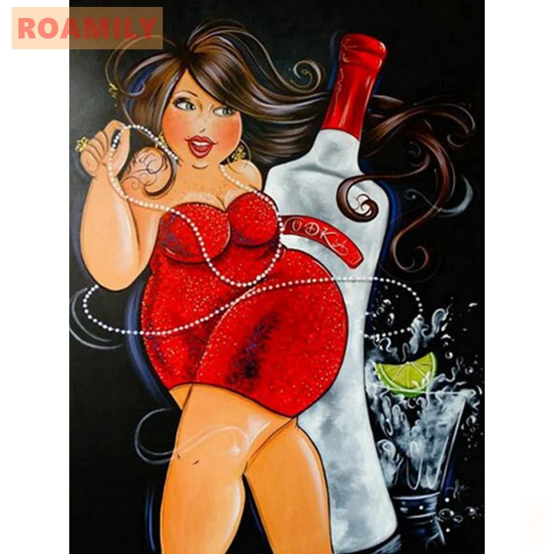 Алмазная картина сделай сам полноразмерная круглая/квадратная для полных дам