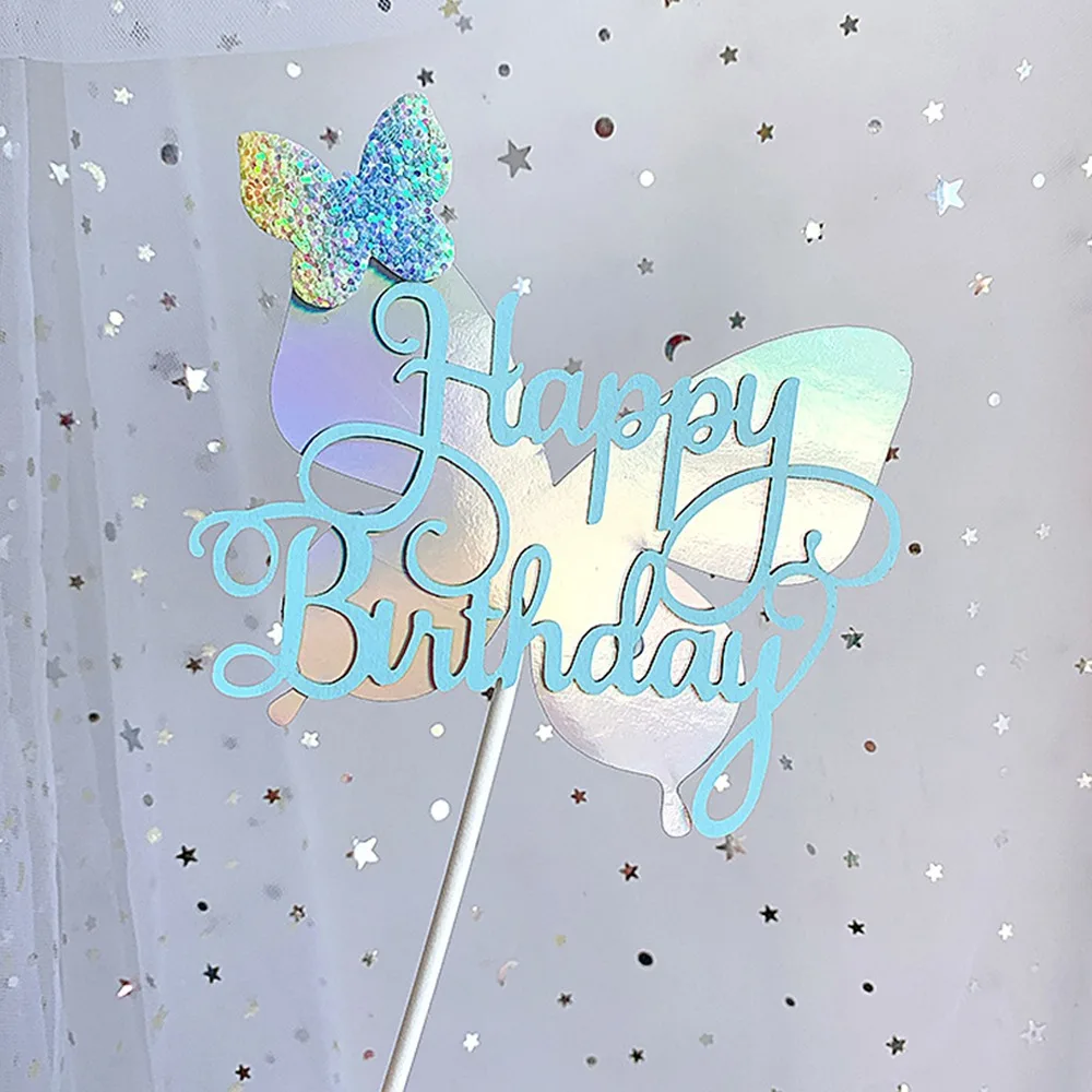 Бабочка торт фигурки жениха и невесты Градиент Цвет нетканый вставить карту