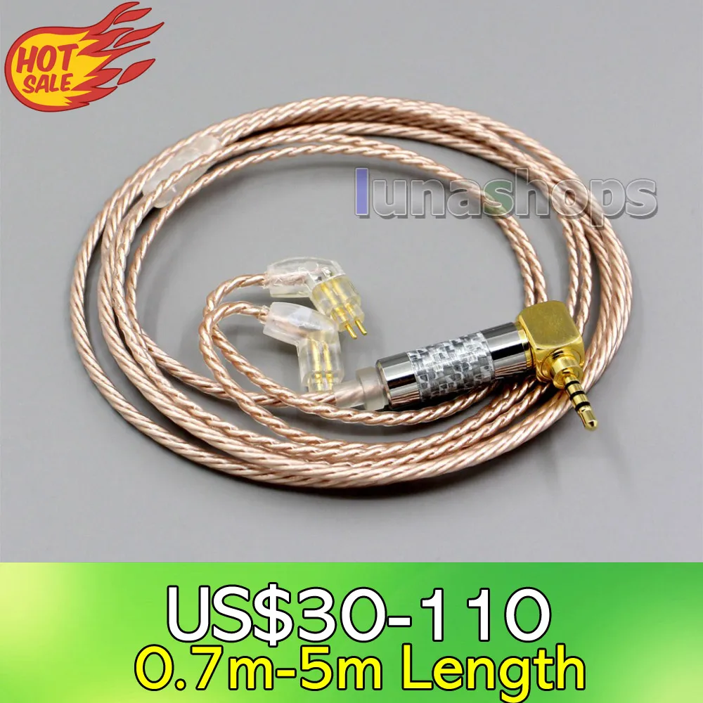 

LN006371 Hi-Res Silver Plated XLR 3.5mm 2.5mm 4.4mm Earphone Cable For L Pin BA Custom Westone W4r UM3X UM3RC JH13 JH16