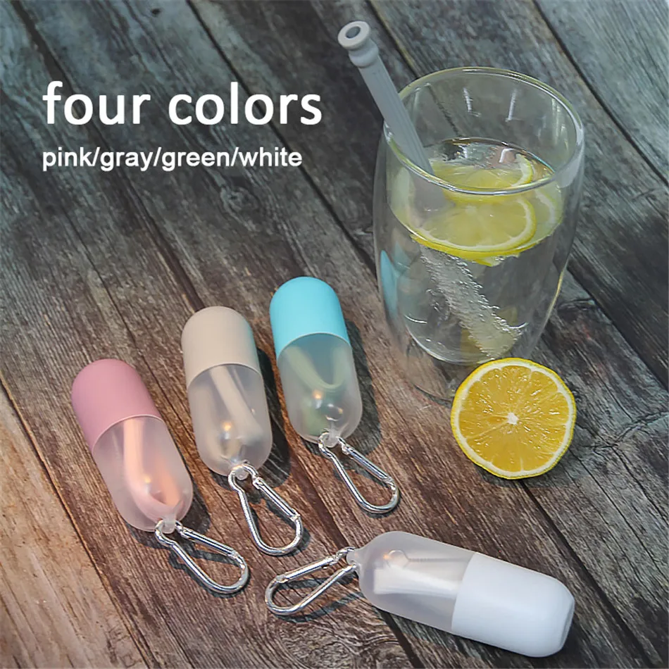 TTLIFE большой размер силиконовые соломинки многократного использования складной