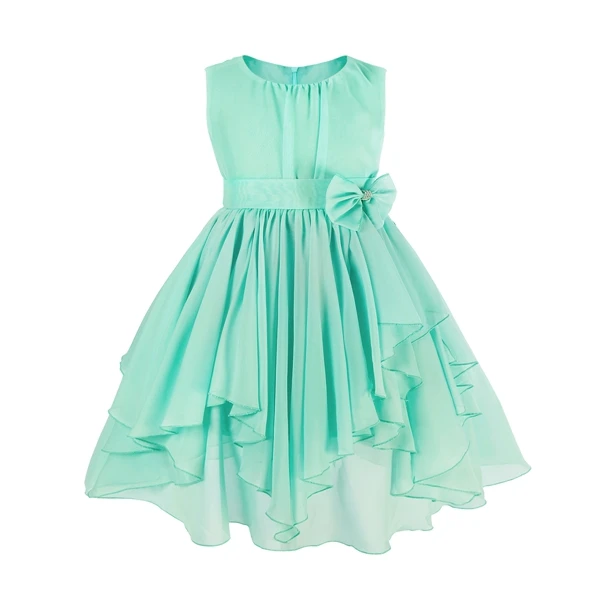 Шифоновое платье для девочек с бантом на поясе|Цветочные платья девочек| |