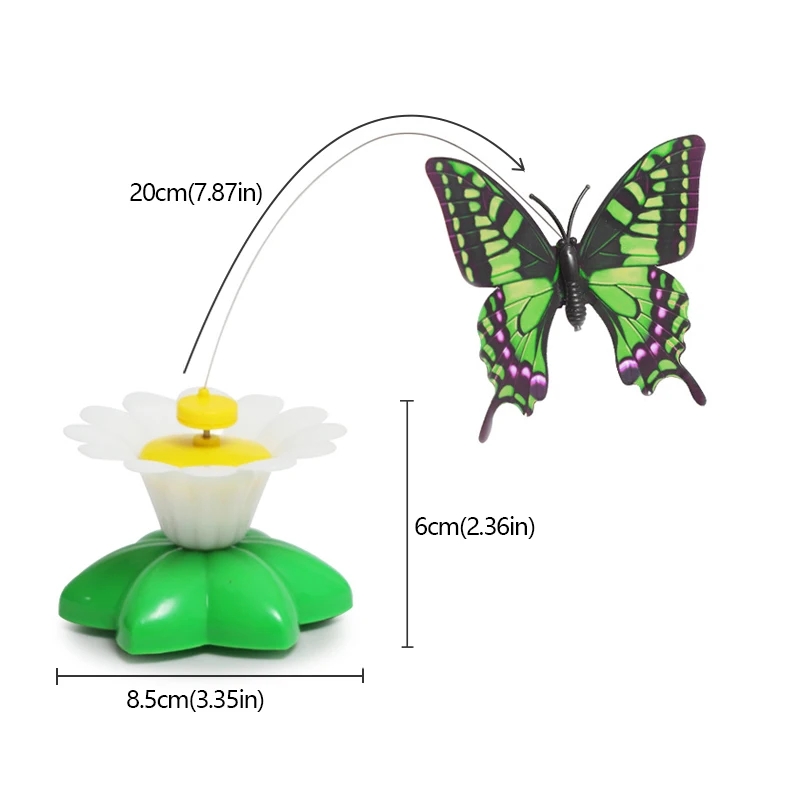 Автоматическая электрическая вращающаяся игрушка для кошек красочная бабочка