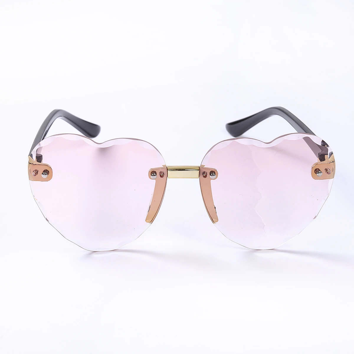 

Toddler Kids Boys Girls Lovely Peach Heart Shape Sunglasses Summer UV Protection Frameless Vintage Sun Glass for Children