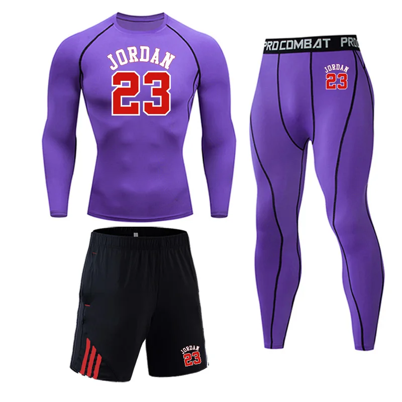 purple Спортивная одежда для мужчин, для бега, базовый слой, мужские компрессионные колготки, для баскетбола, тренировочные леггинсы, компрессионное, для бега, термо нижнее белье - Цвет: purple
