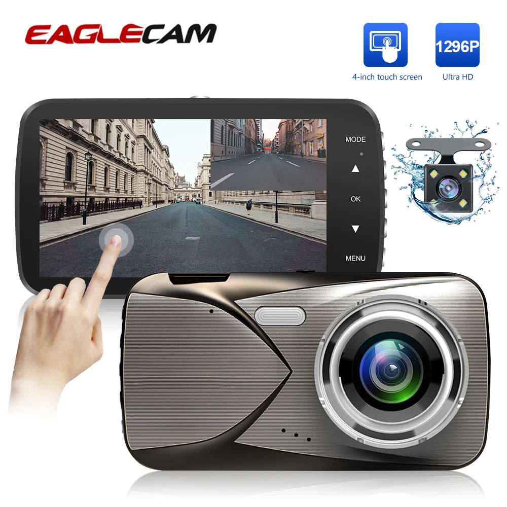 Автомобильный видеорегистратор 4 &quotвидеорегистратор Full HD 1296P с двумя