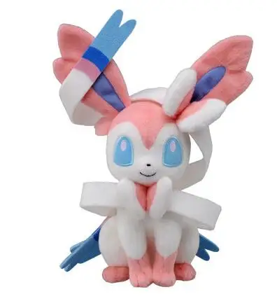

Sylveon anime pet soft plush toy 14cm sitting posture comfortable feel Good quality positive energy Christmas Halloween gift kid
