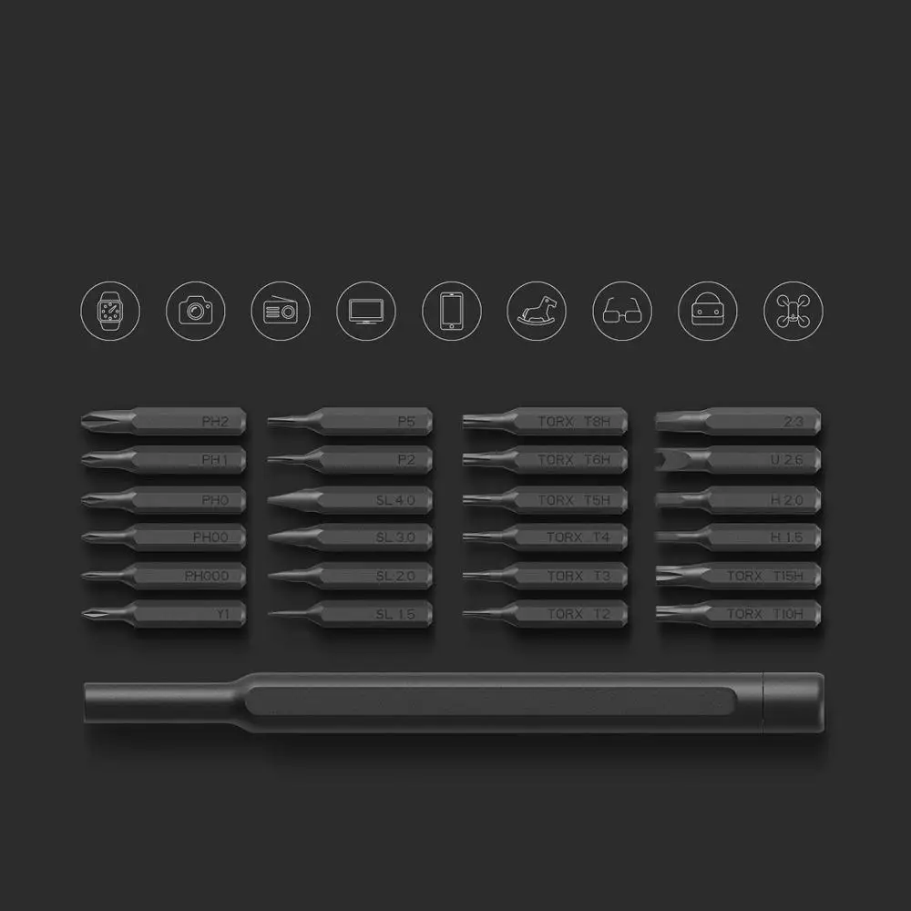 Набор отверток Xiaomi Mijia Wiha для ежедневного использования 24 прецизионных магнитных бита алюминиевая коробка, винт-драйвер Xiaomi Умный домашний набор